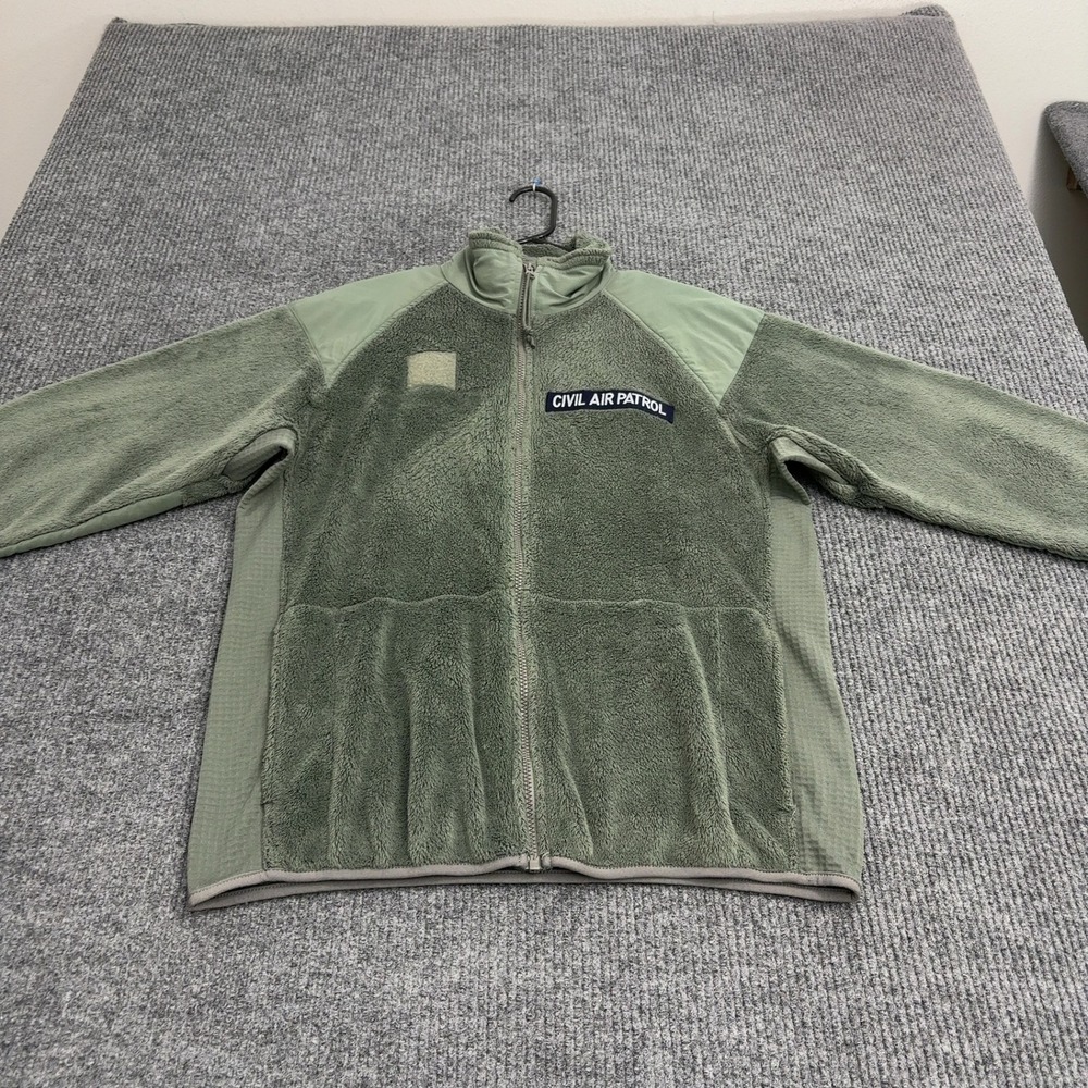 Civil Air Patrol Peckham Jacket Mens S Long Green Fleece Full Zip Tactical Style